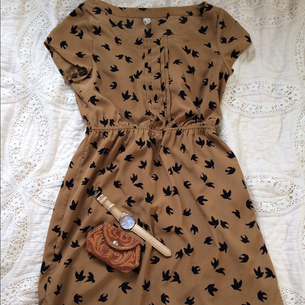 Sparrow dress // Brown and black